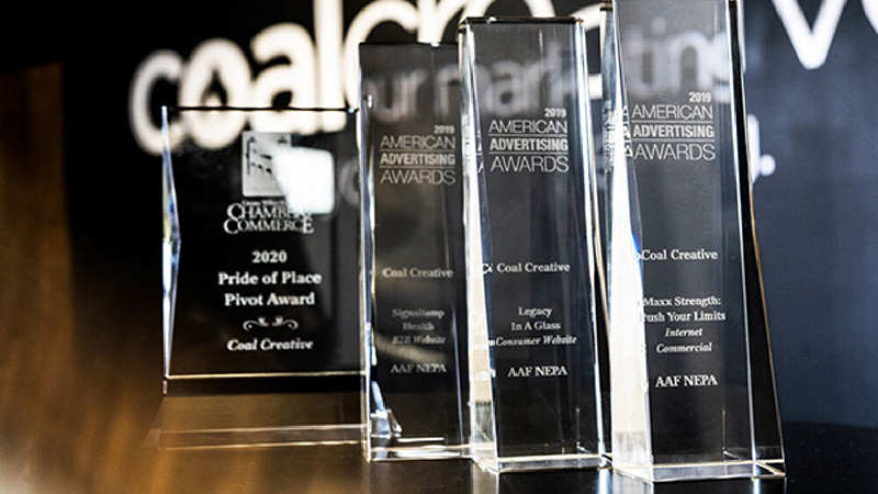 A collection of glass awards