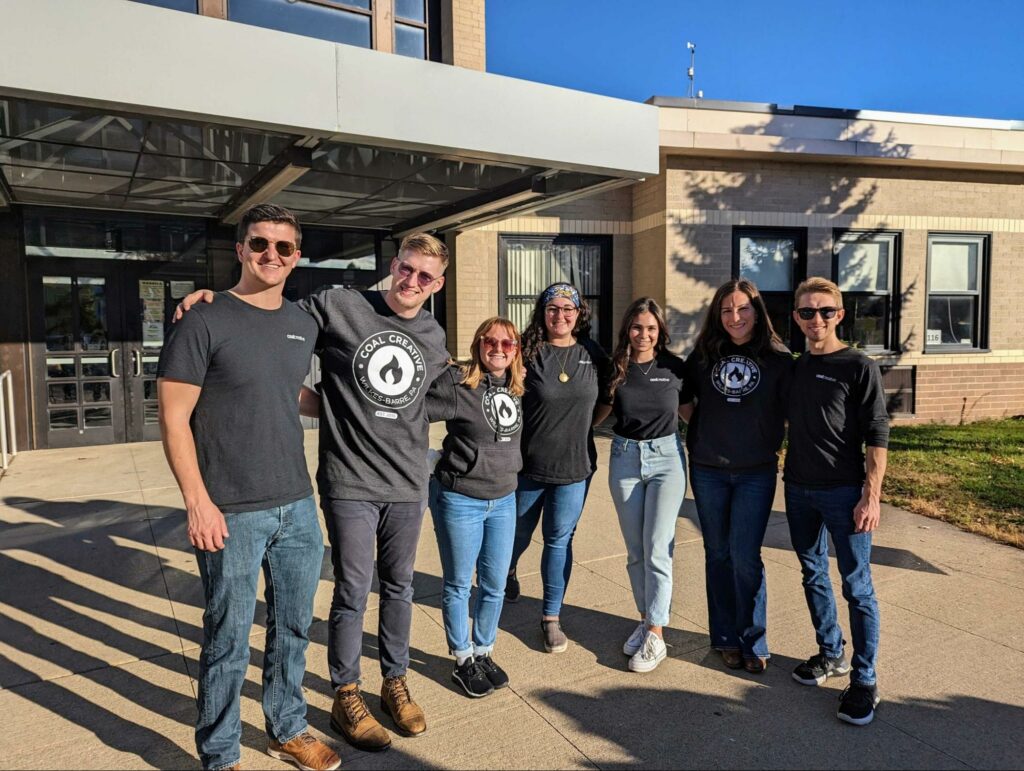 Some of the Coal Creative team at Leo E. Solomon-Plains Elementary School where
we volunteered with Fork Over Love to pass out warm meals to those in need. 